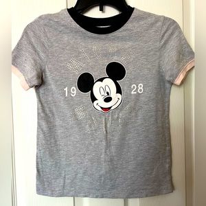 Disney Tee Shirt XL Grey With Black Trim Mickey Mouse 1928